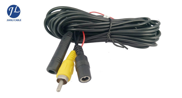 2.1*5.5mm Female To Male DC Splitter Cable BNC RCA Cable For Car Security Camera