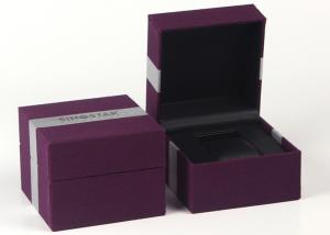 Quality Purple Single Watch Gift Boxes , Women'S Watch Case Plastic Box Wrapped By Fabric wholesale