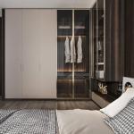Bedroom Furniture Modern Small L Shape Walk in Closet Wardrobe for Bedroom