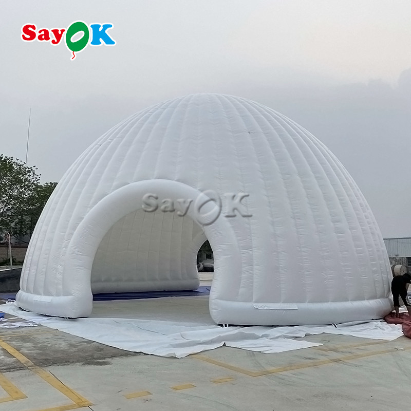 Outdoor Inflatable Tent Dome 15x7.5mH LED Light Inflatable Air Tent For Camping