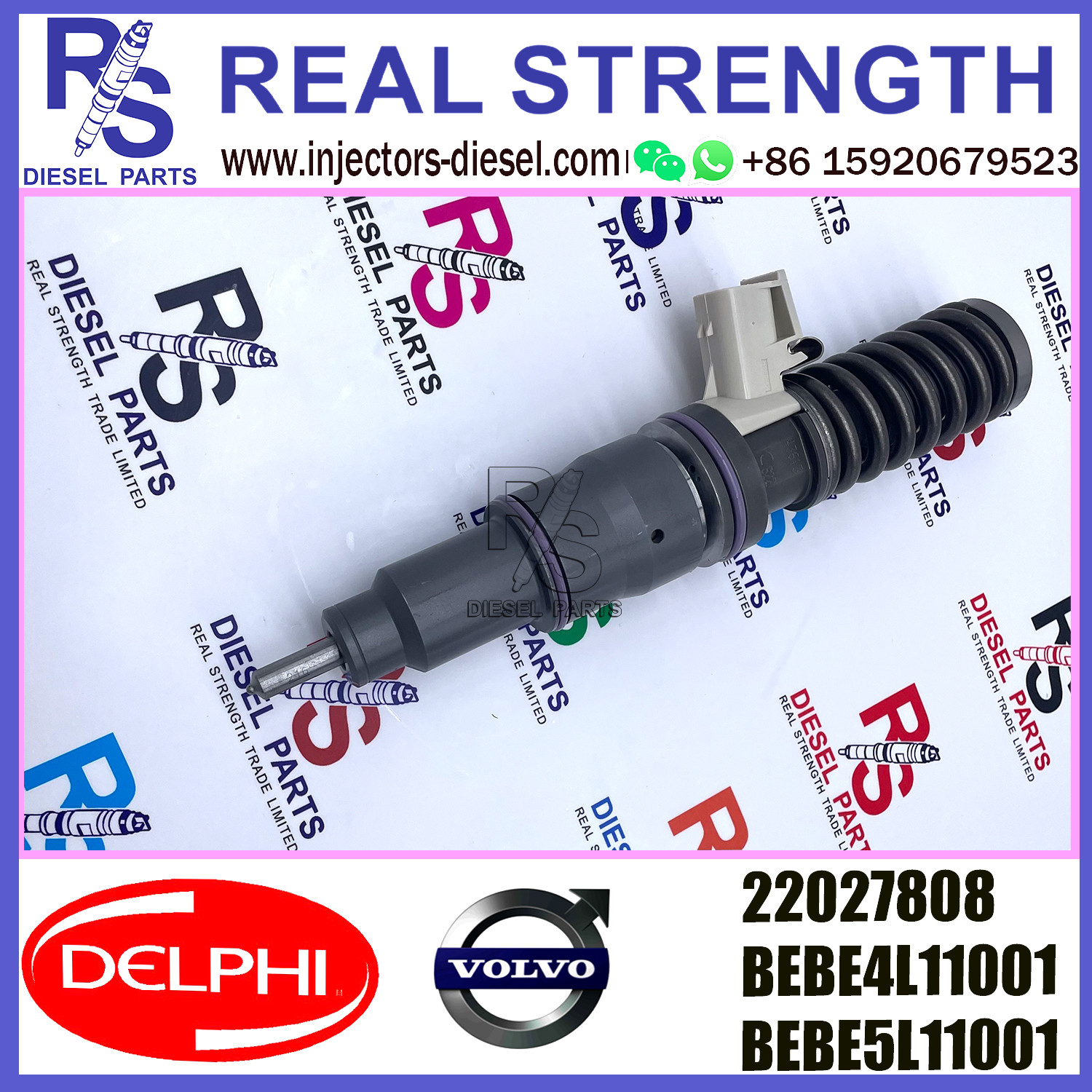DELPHI 4pin injector 22027808 Diesel pump Injector V-O-L-V 22027808 BEBE4L11001 BEBE5L11001 E3.5 for VOVLO MD11 US13