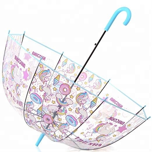 Gift Dome Style Transparent Unicorn Umbrella , Clear Plastic Bubble Umbrella