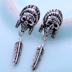 Quality Fashion Plume Design Retro Thai Sterling Silver Drop Earrings(XH048068W) wholesale