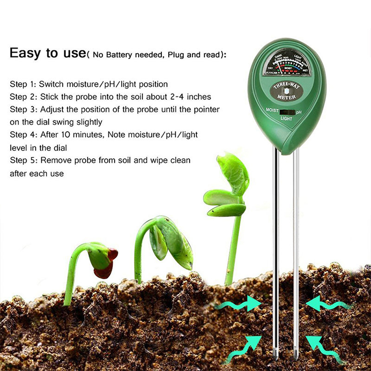 BGT Digital Portable Soil Survey Instrument for Sunlight Moisture PH 3 in 1 Soil Meter