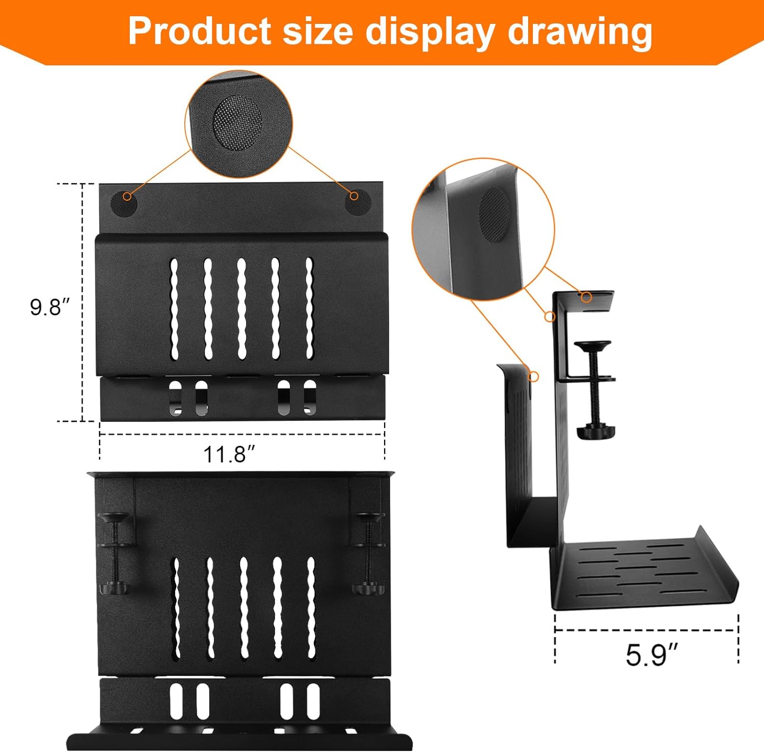 Organize Your Desk with Side Mount Clamp on Laptop Shelf and Under Desk Laptop Holder