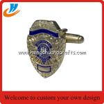 Custom fashion metal Police America cufflink gold and silver plated for