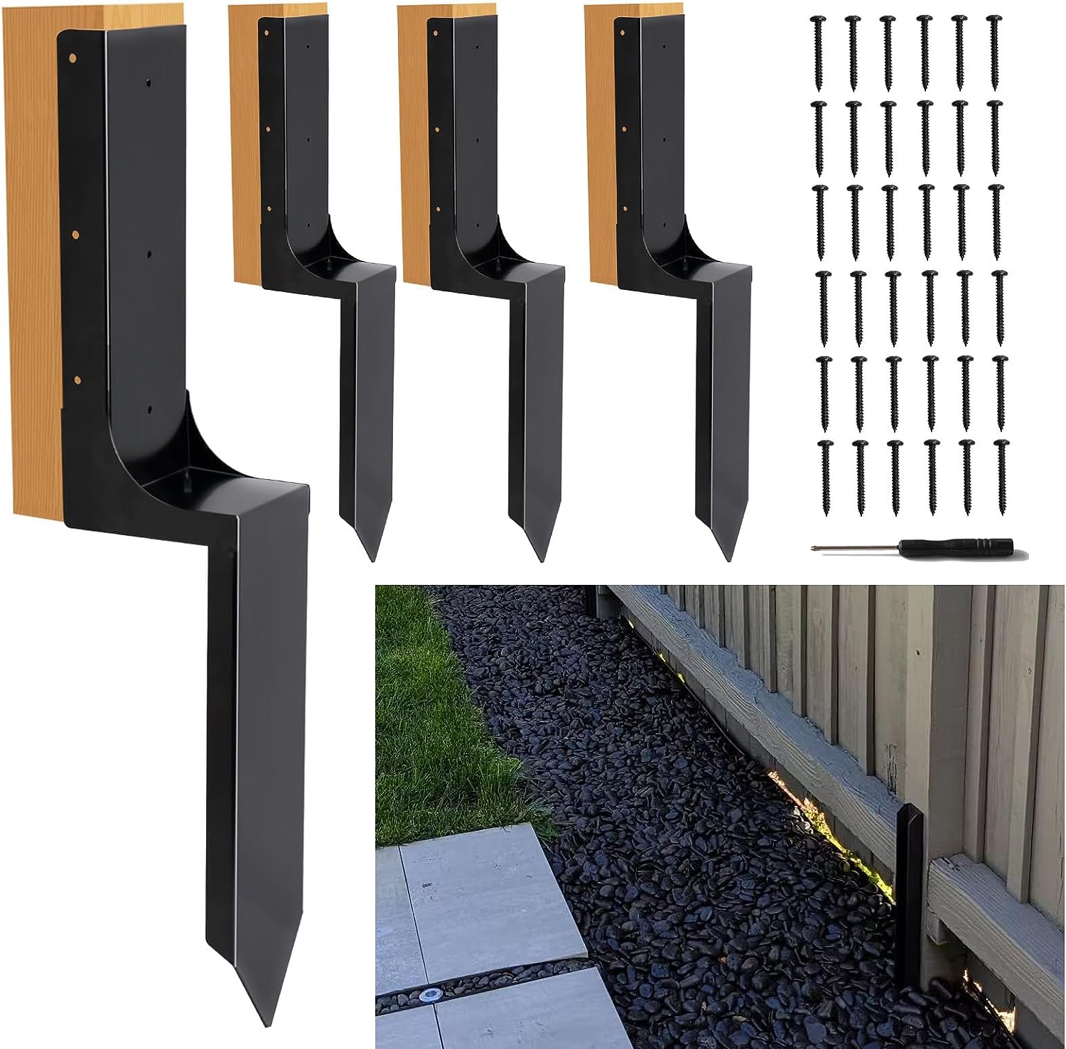 Customized Heavy Duty Steel Fence Post Repair Stakes Custom Dimensions and Powder Coating