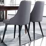 Leather Seater Chrome Metal Leg Modern Leisure Chair