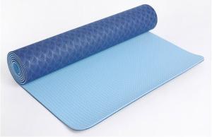 Quality blue two sides pattern non-slip TPE yoga mat wholesale