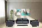 Wood Single Leather Sofa , DIOUS Office Reception Seating