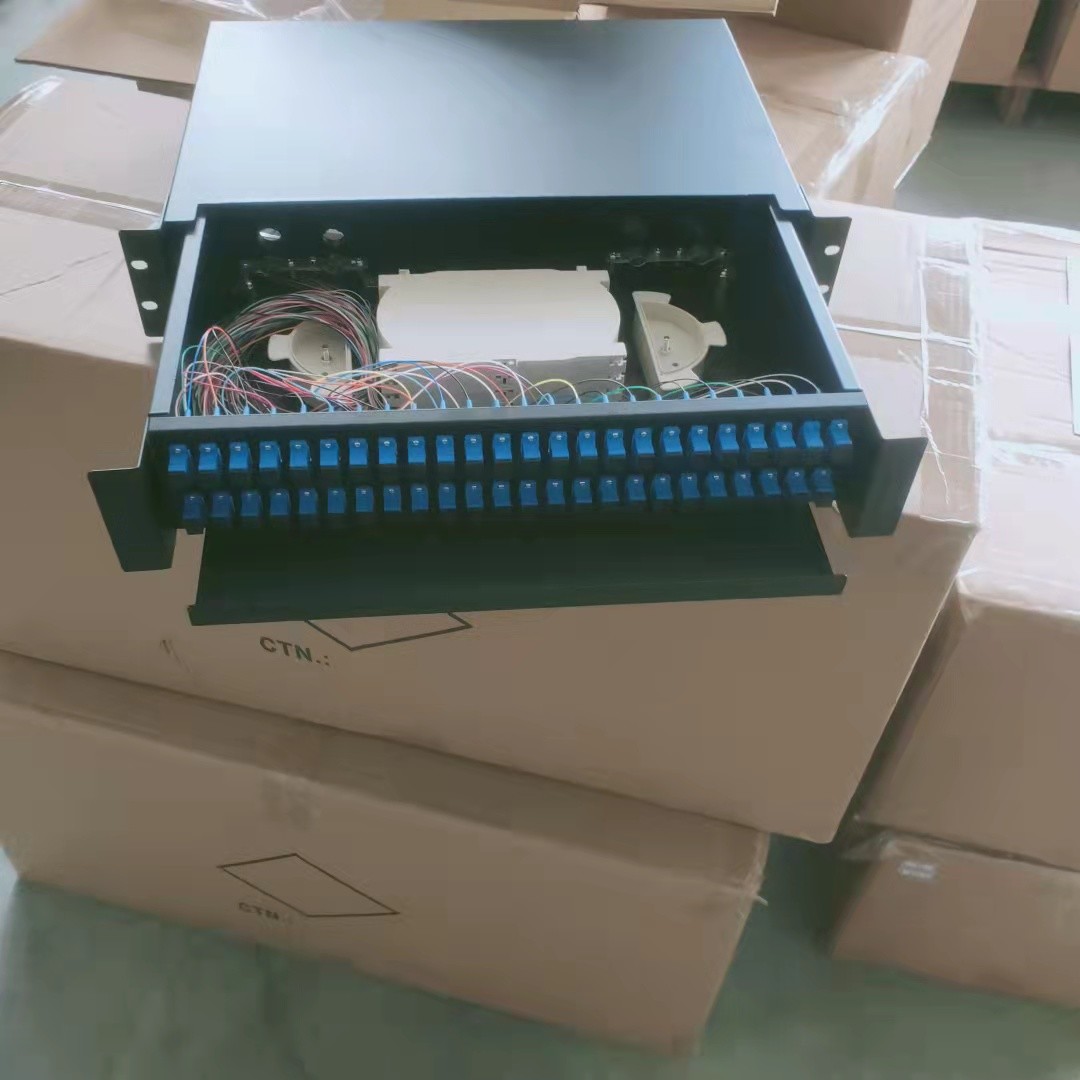 2U 48 Core 24Port SC Fiber Optic Patch Panel Drawer Type Slide Out