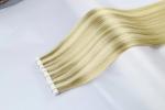 Wholesale factory double drawn full remy cuticle tape hair extensions Russian