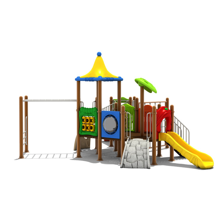 Commercial Plastic 3 Slides Playground AISI 304 PVC Swing Sets Outdoor
