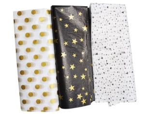 Quality Foldable Birthday Gift Wrapping Paper Golden Printing For Clothing Shoe wholesale