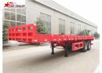 9.5 Meters 2 Axles Long Flatbed Trailer , Semi Truck Lightweight Flatbed Trailer