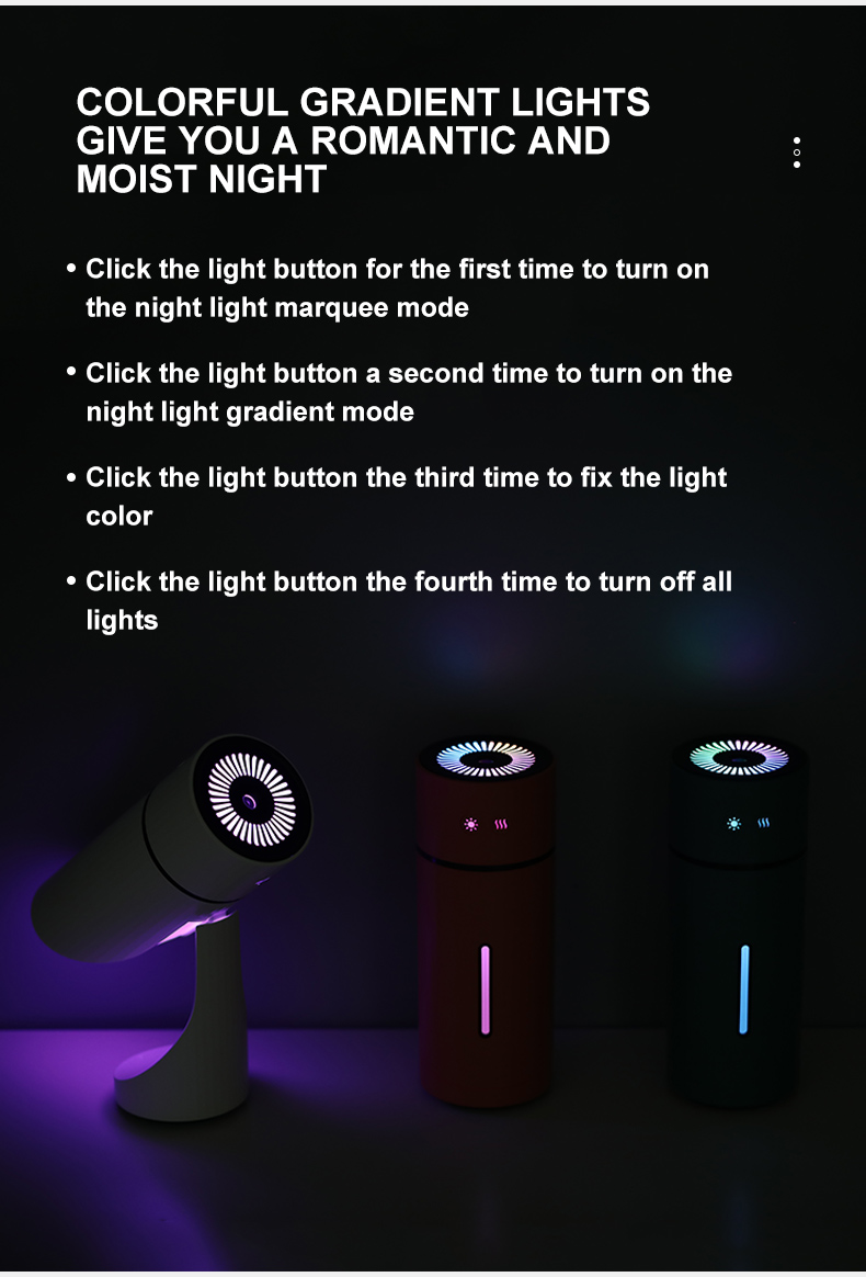 Homefish OEM USB Luftbefeuchter Tragbare Mini Humidifier Personal Desktop Luftbefeuchter Leise Luftbefeuchter mit 2 Modi