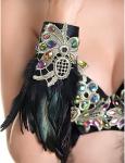Heavy Lace Over Sexy Night Club Dresses Rhinestones Delights Feather Costumes