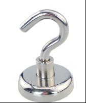 Quality Neodym Flat Pot magnet with Hook 0 4/5x0 3/5in 19.8lbs strong Hole wholesale