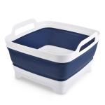 Collapsible 9L Silicone Strainer Basket Silicone Household Products Blue White