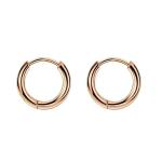 Simply Rose Gold 8mm Hinged Huggie Small Hoop Stainless Steel Earrings For
