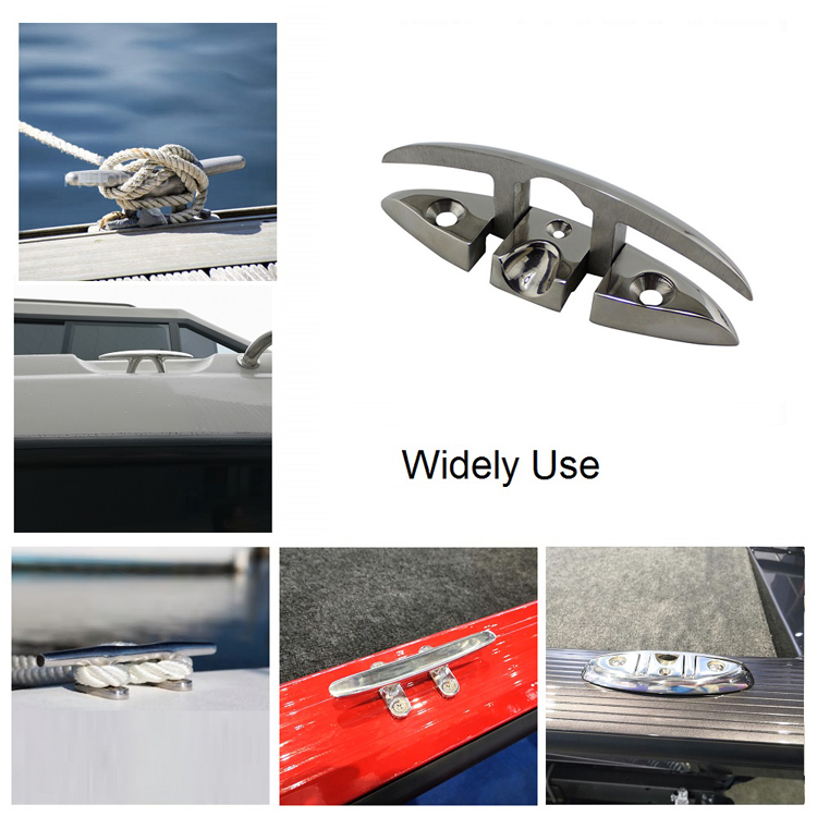 Marine Hardware Fittings 6" Folding Cleat Polished Finish Made of 316 Stainless Steel