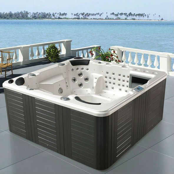 1080L Capacity Whirlpool Hot Tub , Pure Spa Hot Tub 2100X1700X880mm With Pop Up TV