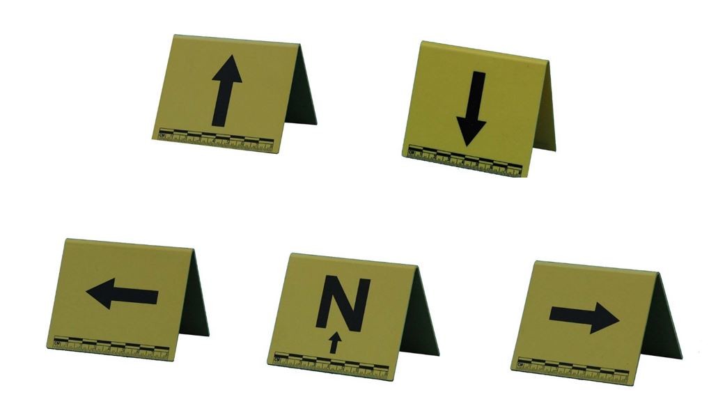 P071 Yellow plastic photo direction indicatoers(up,down,left,right,north)