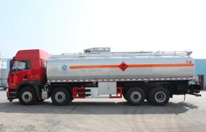 Quality Carbon Steel FAW J6 8x4 Oil Tanker Truck 30cbm Capacity One Year Warranty wholesale