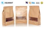 Snacks Square Bottom Flexible 120mic Kraft Paper Zipper Bags
