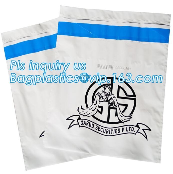 Opaque Tamper Evident Sealing Plastic Bank Money Steb Security Bag / Custom Self Adhesive Plastic Courier Bag, bagease
