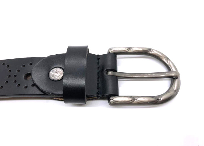 Handcraft Ladies Cow Leather Belts Hollow Holes With Zinc Alloy Pin Buckle