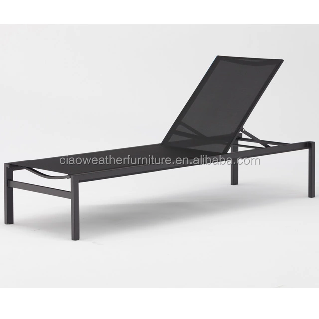 Aluminum Frame Outdoor Sun Lounger All Weather Chaise Lounge for Poolside Relaxation