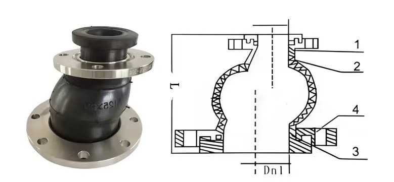 ANSI 150LB Ductile Iron Flanged Rubber Bellows Eccentric Expansion Reducer Rubber Joints