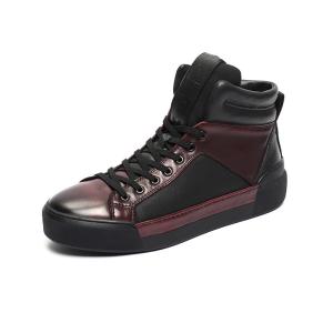 Quality ODM Burgundy Anti Skid Cow Leather Sneakers Euro 46size wholesale