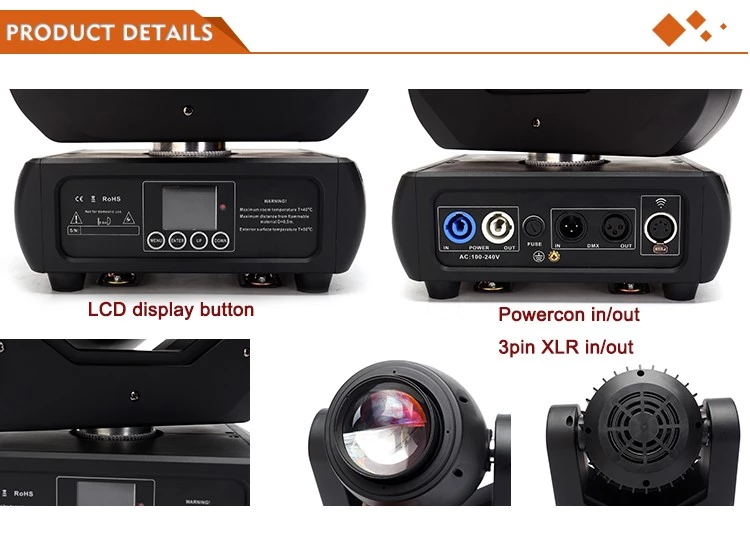 High CRI Ra 95 150W LED Moving Head Light for Mini DJ Night Club Wedding Stage Lights