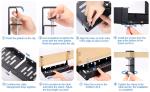 No Drill Under Desk Cable Management Tray Sturdy Metal Wire Organizer For Living