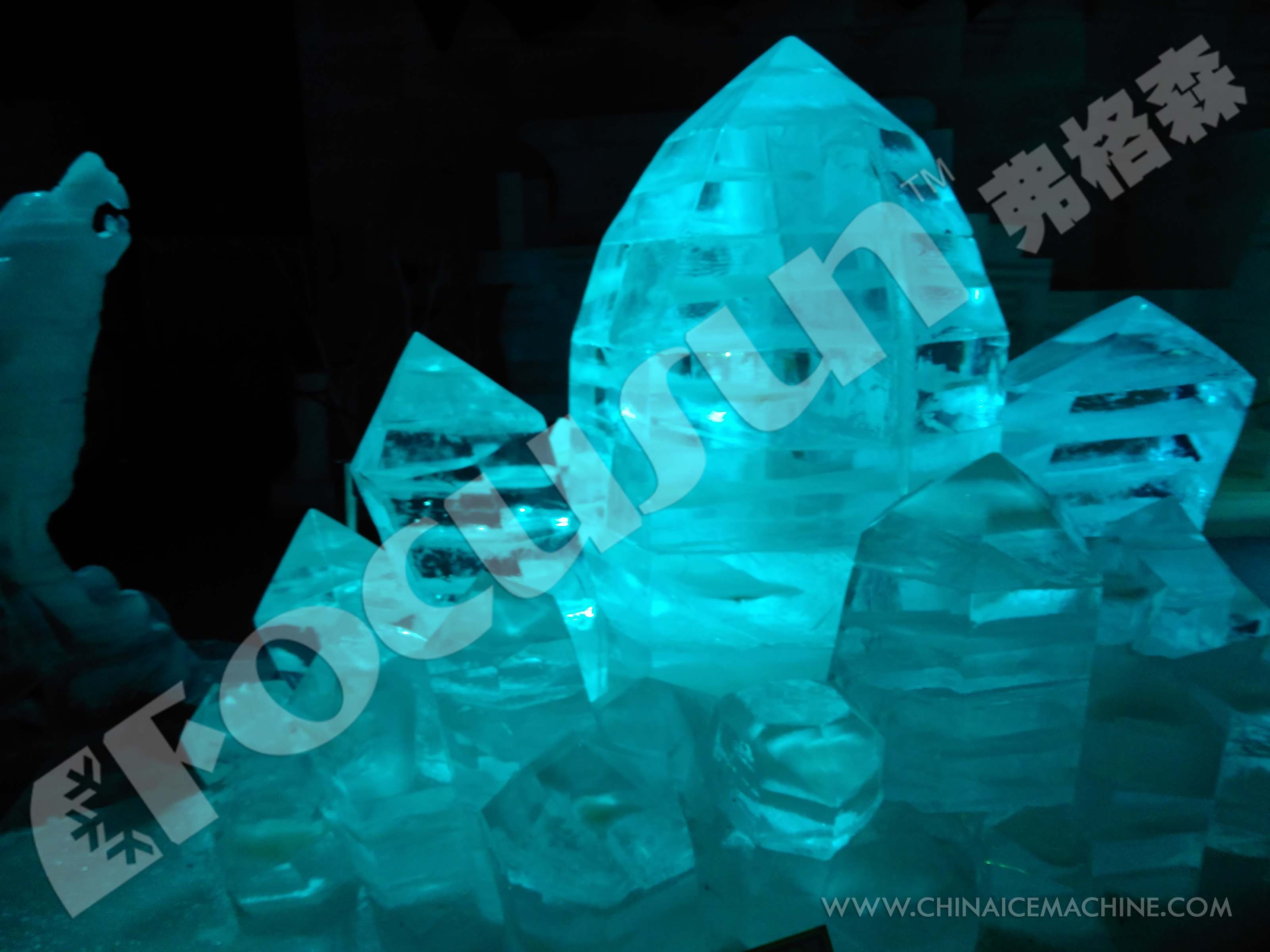 Transparent Block Ice Maker with Condenser Core Components Ice Sculpture Machine