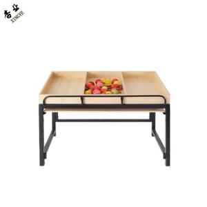 Quality Wood Fruit And Vegetables Display Rack Multi Functional Double Sided wholesale