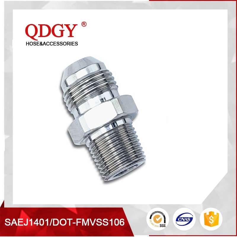 -3 and -4 AN SAE Brake Adapter Fittings stainless flare to pipe straight