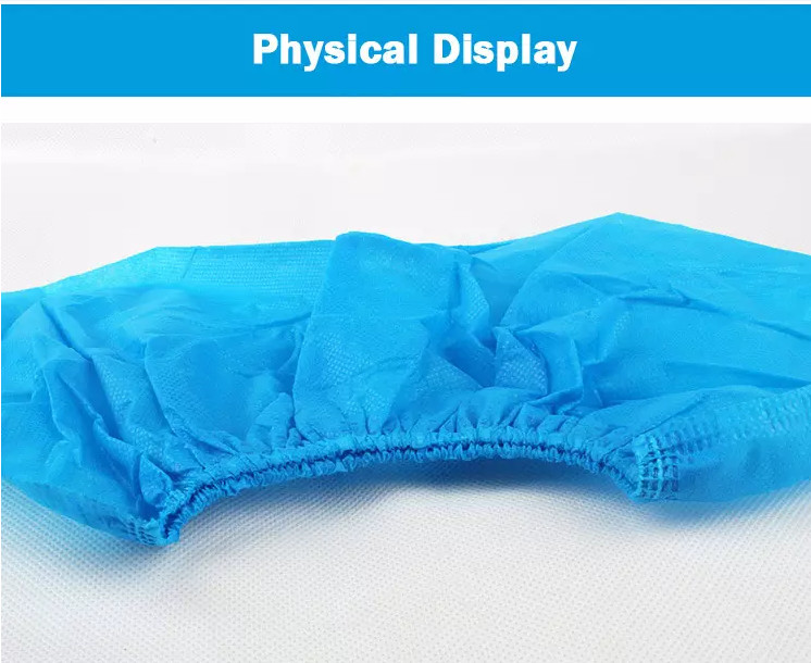 Non Woven Blue Shoe Covers Disposable Anti Skid Soft Eco Friendly