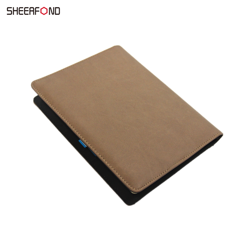Sewing Binding PU Leather Power Bank Notebook Waterproof Padfolio Organizer