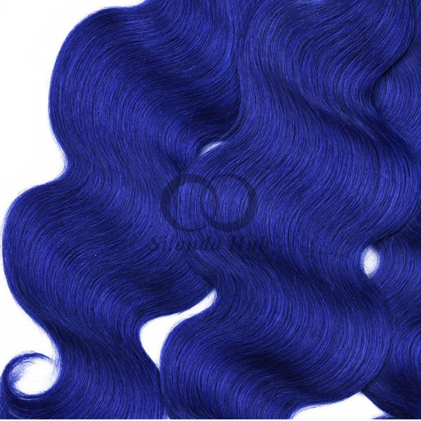 Blue Body Wave Remy Human Hair Bundles Sew In Weave Bundles Brazilian Bundle Deals