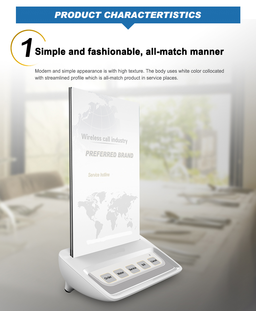 wireless advertising buttons for guests call waiters service/bill/cancel other label customized