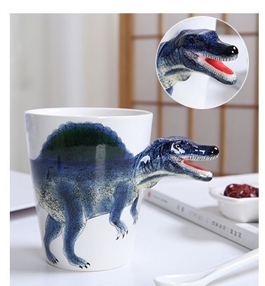Three Dimensional Animal Handle Dinosaur 3D Ceramic Mugs