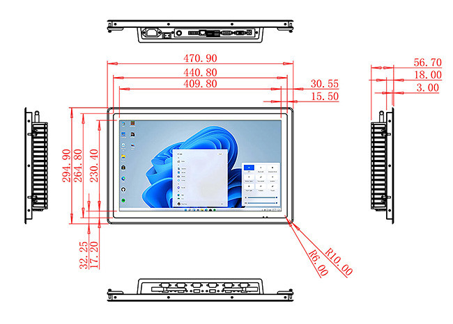 18.5-Inch Versatile Windows Touch Monitor for Transportation Hubs and Logistics Systems