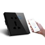 10A White Glass Wall Sockets Waterproof