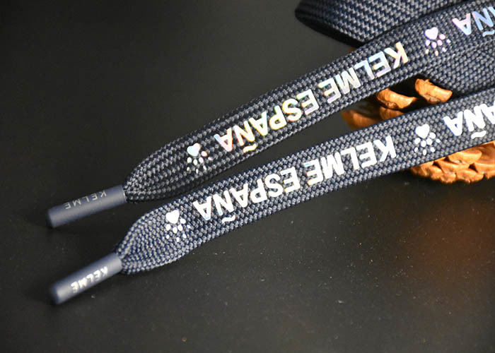Custom Printing Shiny Flat Cotton Tape Ribbon Cord For Clothing