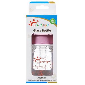 Quality 110-150℃ 60ml 2oz Liquid Silicone Glass Baby Feeding Bottles wholesale