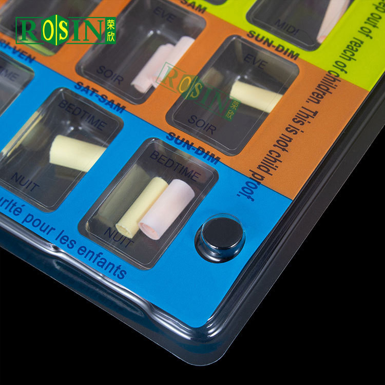 Custom Monthly Portable Pharmacy Blister Packaging Self Adhesive With Rip Off Lattice
