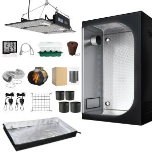 Quality 600d Indoor Grow Tent Complete Kit Metal Pole With High Efficacy Lamp 90x90x180 wholesale